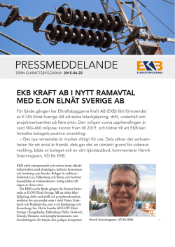 PRESSMEDDELANDE - Elkraftsbyggarna Kraft i Götaland AB