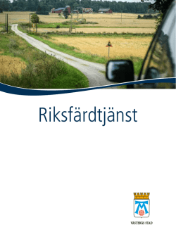 Riksfärdtjänst - Västerås stad