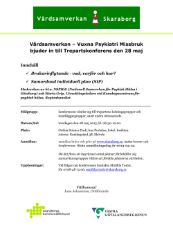 Vuxna Psykiatri Missbruk bjuder in till Trepartskonferens den 28 maj