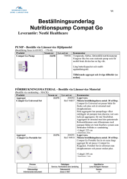Beställningsunderlag Nutritionspump Compat Go - VIS