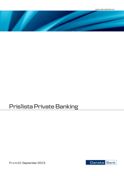 Prislista Private Banking