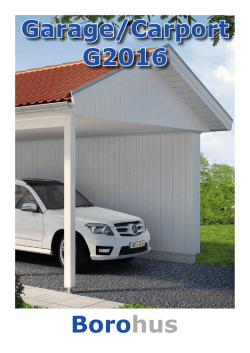 Leveransbeskrivning Garage/Carport (G2016)