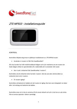ZTE MF910 - installationsguide