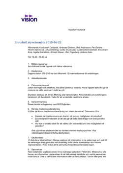 Protokoll styrelsemöte 2015-06-22