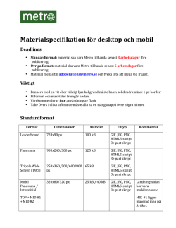 Materialspecifikation för desktop och mobil