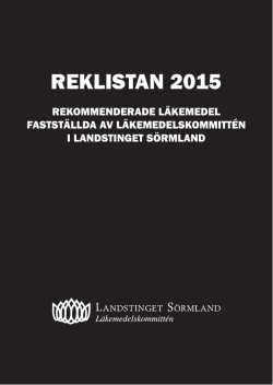 REKLISTAN 2015 - Landstinget Sörmland