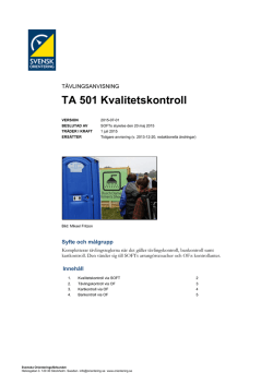 TA 501 Kvalitetskontroll
