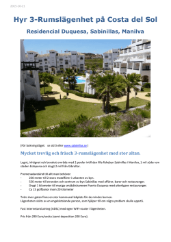 Hyr 3-Rumslägenhet på Costa del Sol Residencial