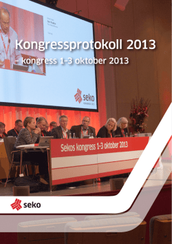Kongressprotokoll 2013