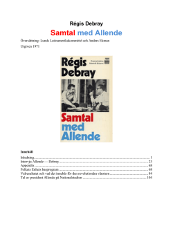Régis Debray: Samtal med Allende