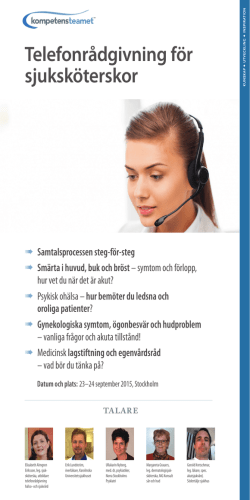 Telefonrådgivning för sjuksköterskor