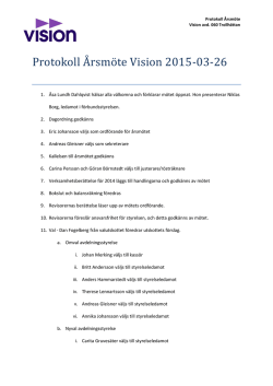 Protokoll Årsmöte Vision 2015-03-26