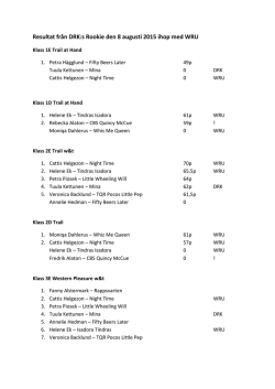 Resultat från DRK:s Rookie den 8 augusti 2015 ihop med WRU