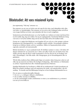 Bibelstudiet: Att vara missionell kyrka