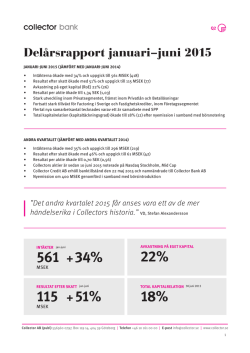Delårsrapport januari – juni 2015
