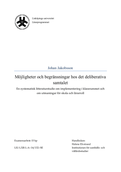 Möjligheter och begränsningar hos det deliberativa samtalet