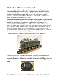 El järnvägen 100 år – NetRail gratulerar med ett grönt Da lok* I