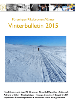 Vinterbulletin 2015 - Riksidrottens Vänner