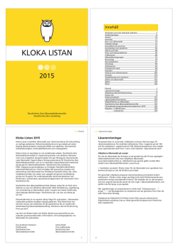 KLOKA LISTAN - Stockholms läns landsting