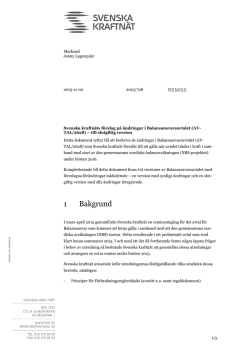 Förslag på ändringar i nya balansansvarsavtalet
