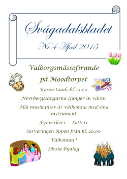 Nr 4 april 2015 - Svågadalens intresseförening
