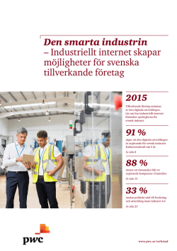 Den smarta industrin – Industriellt internet skapar möjligheter