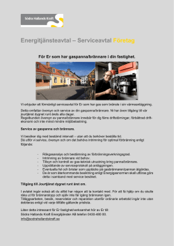 Energitjänsteavtal – Serviceavtal Företag