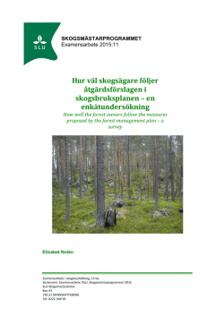 Hur väl skogsägare följer åtgärdsförslagen i skogsbruksplanen