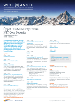 Öppet Hus & Security Forum NTT Com Security