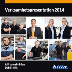 Verksamhetspresentation 2014 - Bilia