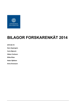 BILAGOR FORSKARENKÄT 2014