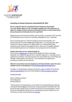 Insamling av Svensk Scenkonsts Lönestatistik för 2015