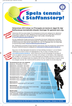 Spela tennis i Staffanstorp!