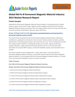 Global Nd-Fe-B Permanent Magnetic Material Trends and Forecasts:Acute Market Reports