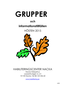 GRUPPER och informationstillfällen