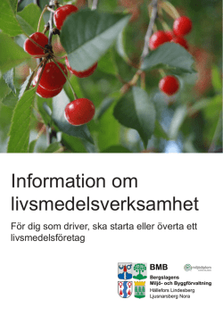 Information om livsmedelsverksamhet - Bergslagens Miljö