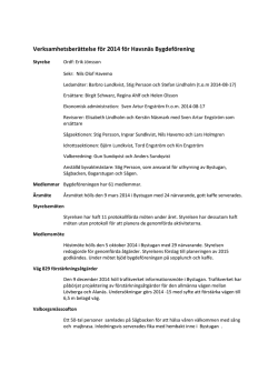 Verksamhetsberättelse för 2014 för Havsnäs Bygdeförening