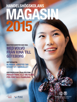 Handelsh&ouml;gskolans magasin 2015