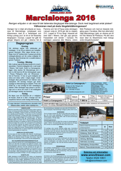 Program "Marcialonga 2016" som pdf - Färgelanda Buss/Snö