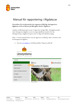 Manual för rapportering i Älgdata.se