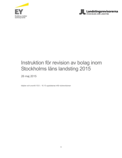 Instruktion för revision av bolag inom Stockholms läns landsting 2015