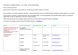 THEATRICAL (CINEMA) RIGHTS – ALL FILMS