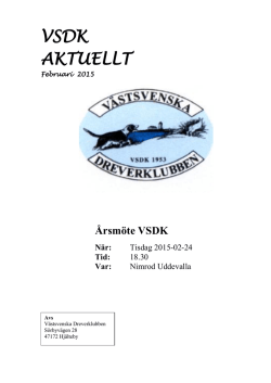 VSDK AKTUELLT - Svenska Dreverklubben