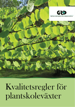 Kvalitetsregler f&ouml;r plantskolev&auml;xter