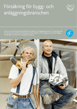 företagsförsäkring för bygg-, entreprenad-, & anläggningsföretag