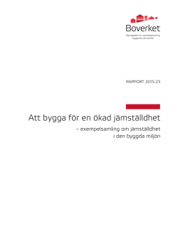 Att bygga för en ökad jämställdhet – exempelsamling om