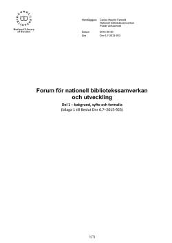 Forum för nationell bibliotekssamverkan och utveckling