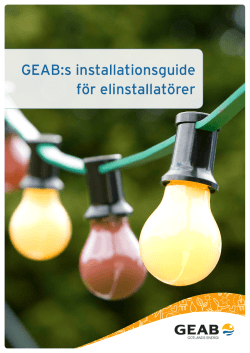 GEAB:s installationsguide för elinstallatörer