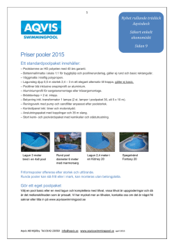 Priser pooler 2015 - Poolbyggarna SPA AB