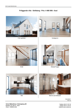 Friliggande villa - Sofieberg - Pris: 4 480 000:- /bud